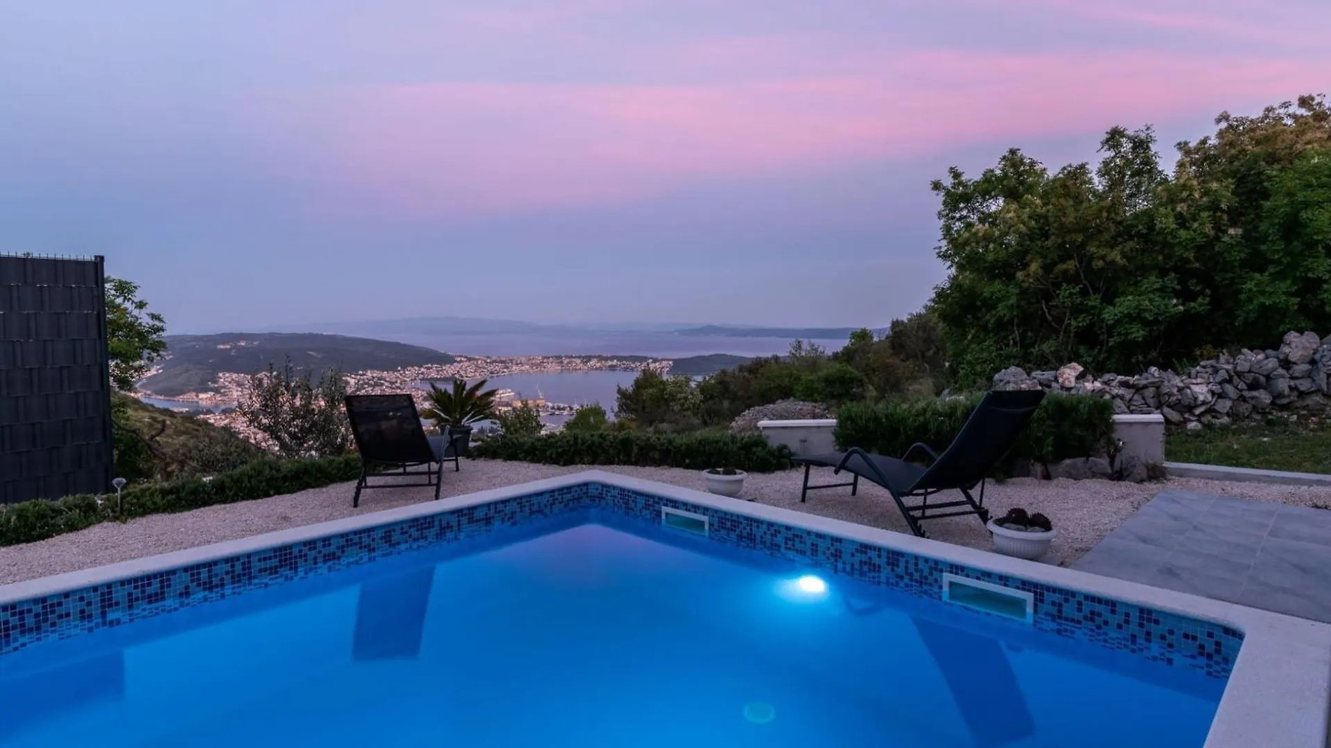 Hillside Villa In Trogir With Pool, Terrace, And Stunning City View